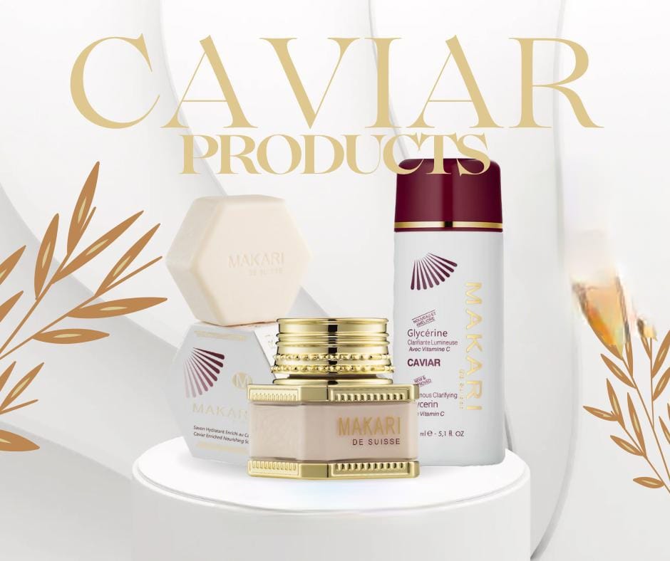 Coffret 3 pièces Makari Caviar Soins naturels au caviar pour la peau anti-âge et éclaircissante