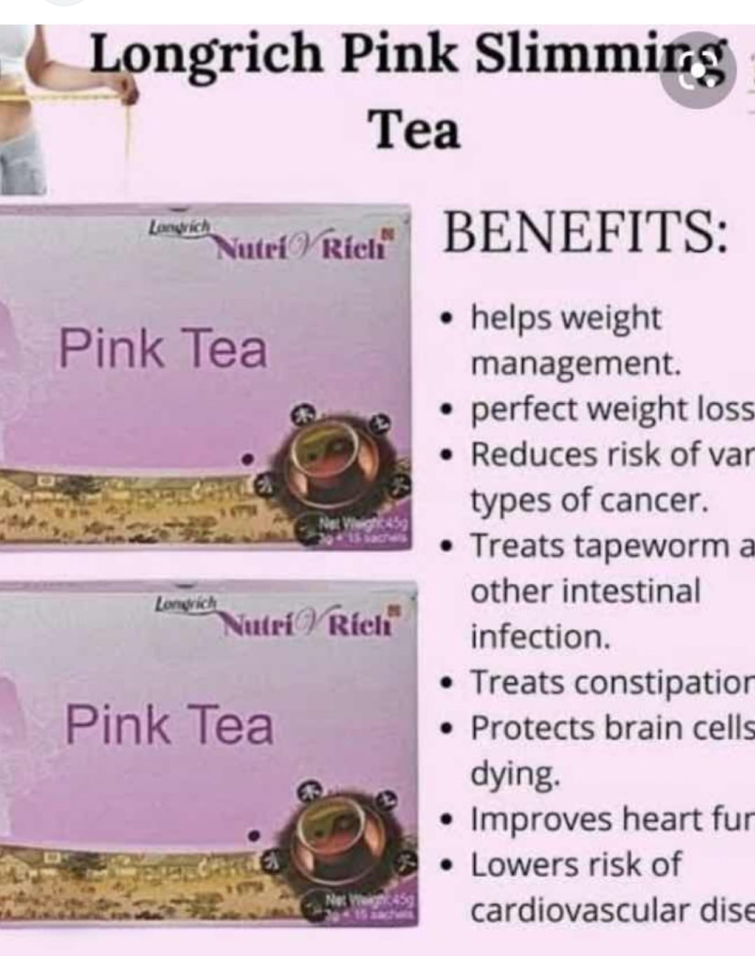 Longrich BaoHeTang Pink Tea /Slimming Tea / Nutri Rich