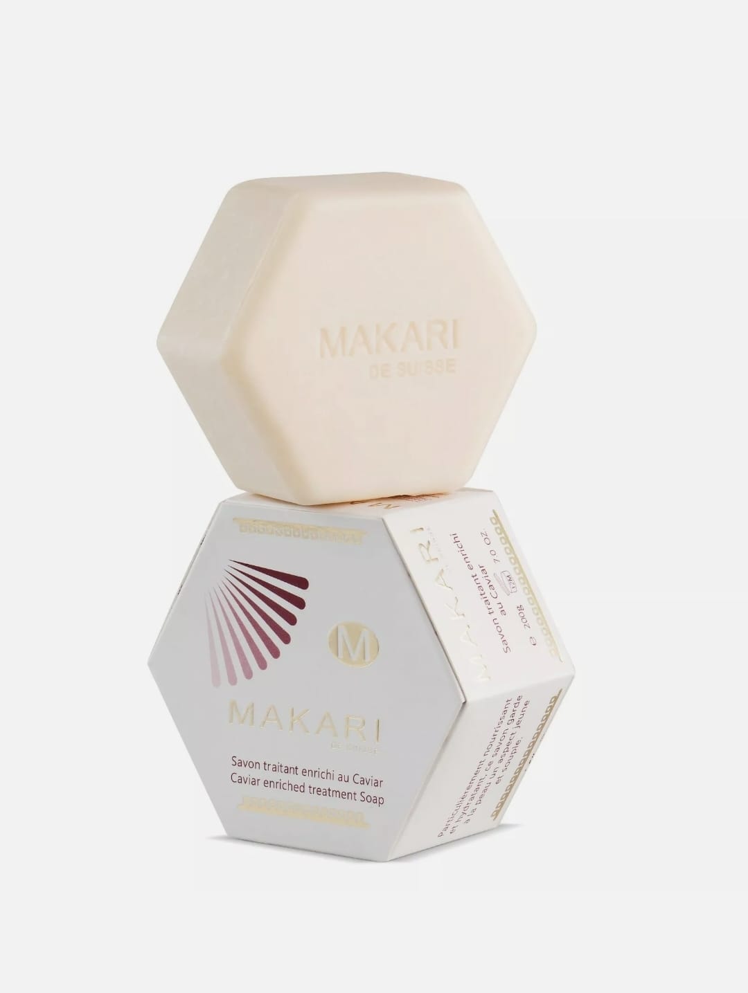 Savon de soin enrichi au caviar classique Makari 7,0 oz – Savon en barre hydratant et éclaircissant pour le visage et le corps – Nettoyant anti-âge qui combat la sécheresse, le teint terne, les rides et les imperfections