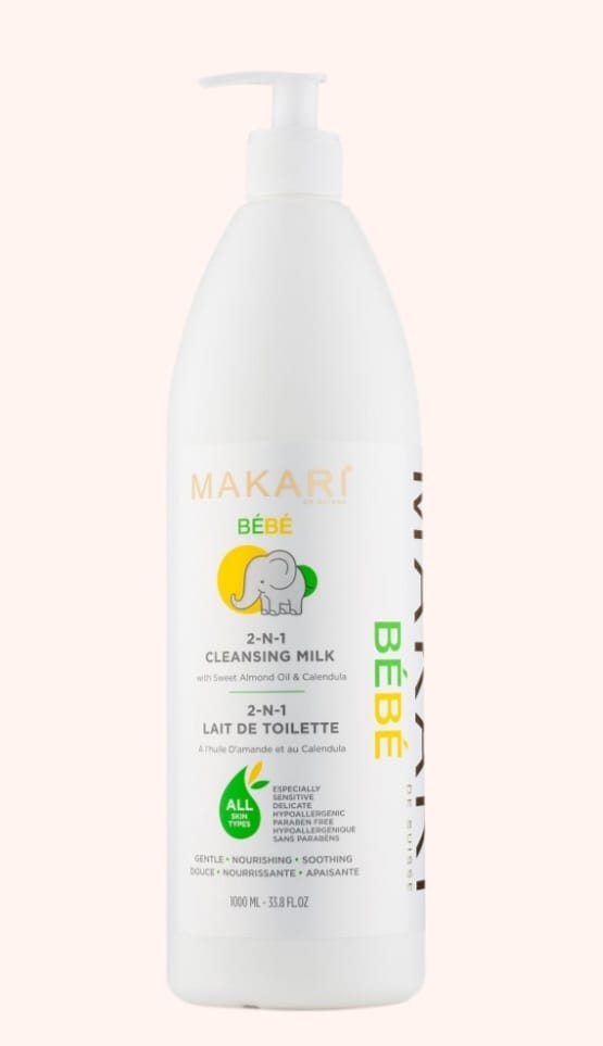 Gel douche pour bébé Makari | 1 000 ml, nettoyant doux, apaise les irritations