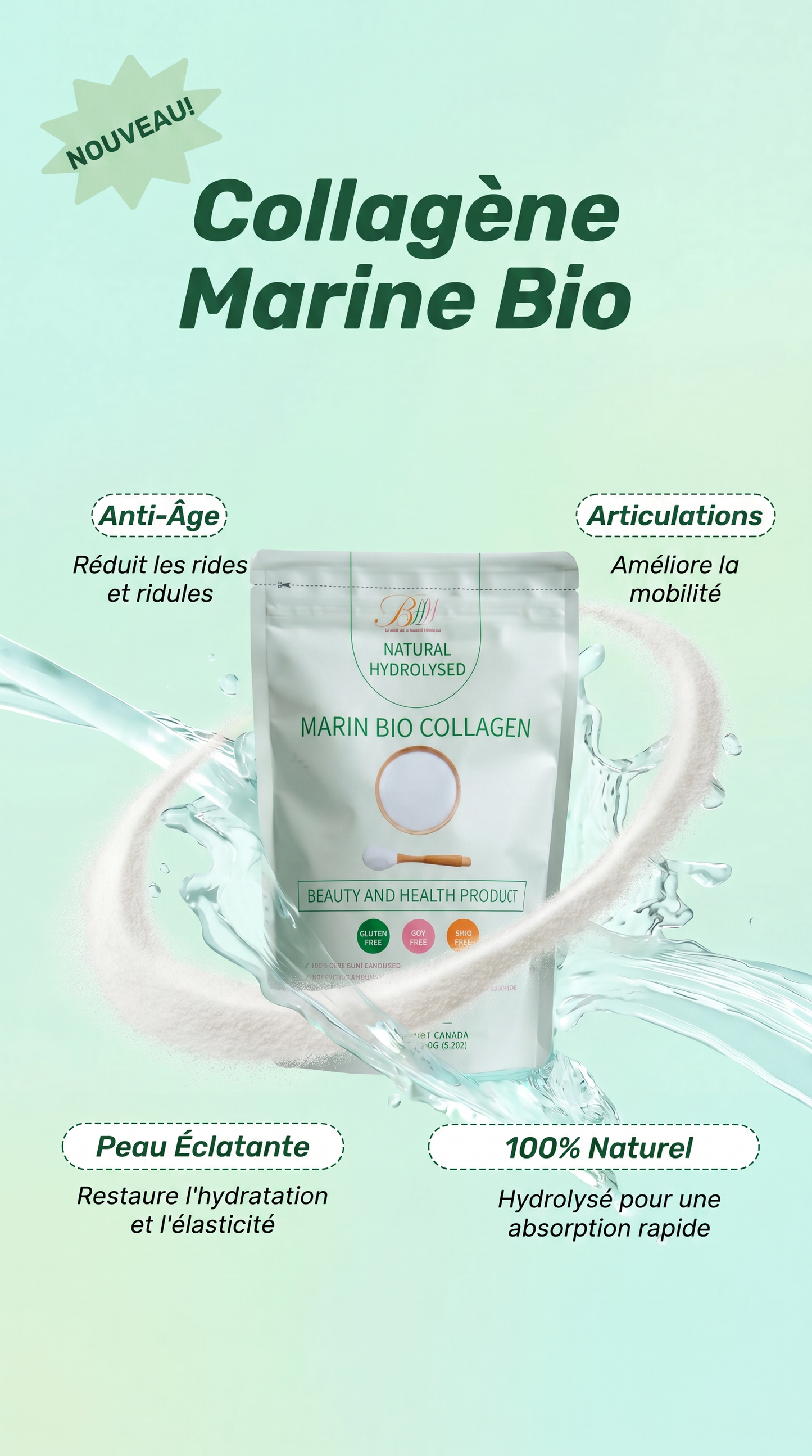 COLLAGÉNE MARIN Bio NATUREL HYDROLYSÉ