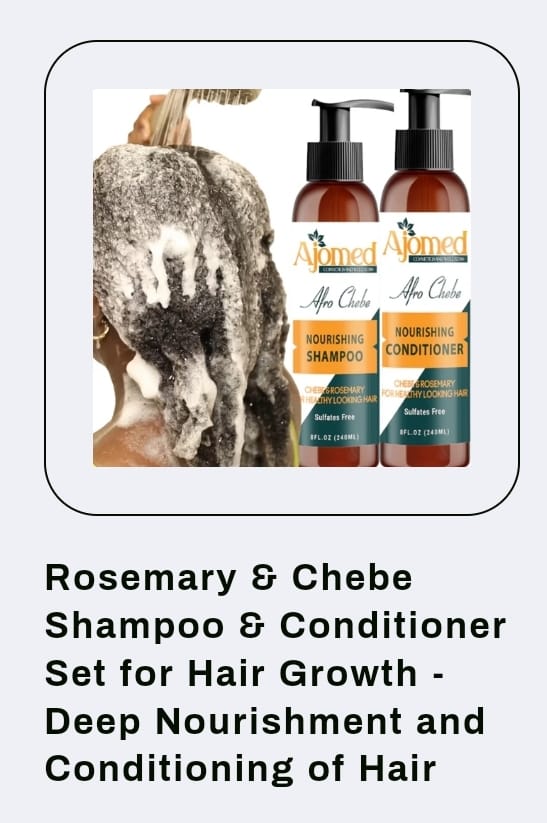 Coffret shampoing et revitalisant pour la croissance des cheveux au romarin et au chébé - Nourrit et revitalise en profondeur les cheveux - Ensemble de 2 pièces