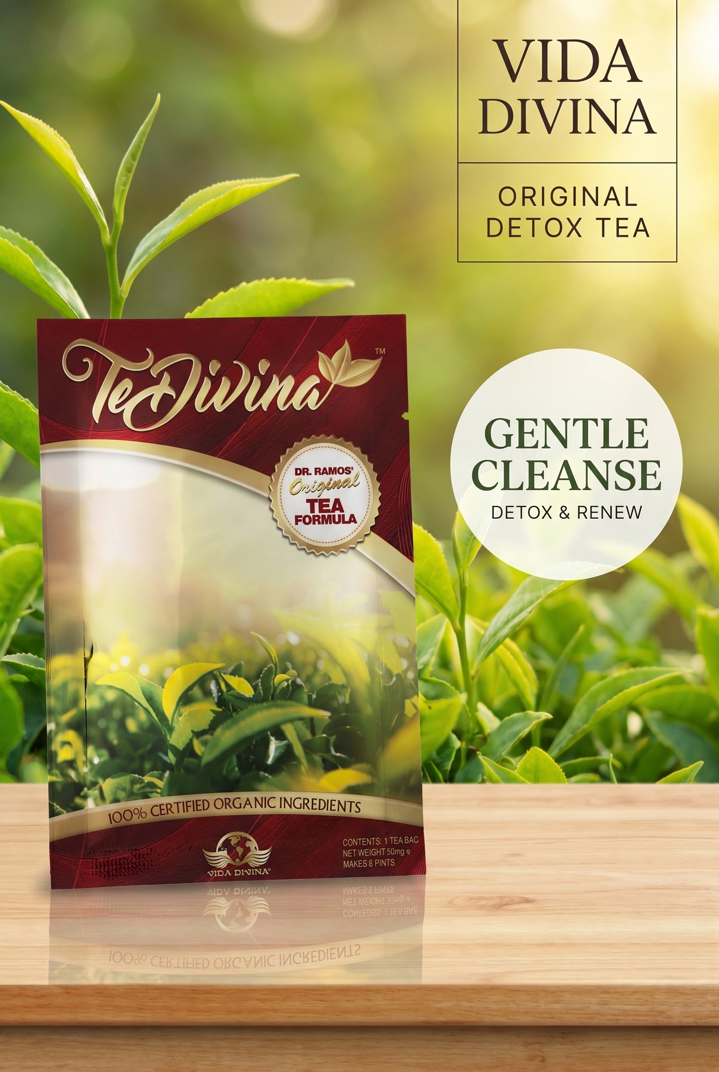 Thé détox original Te Divina pour la détoxification, le nettoyage et la perte de poids 1 sachet