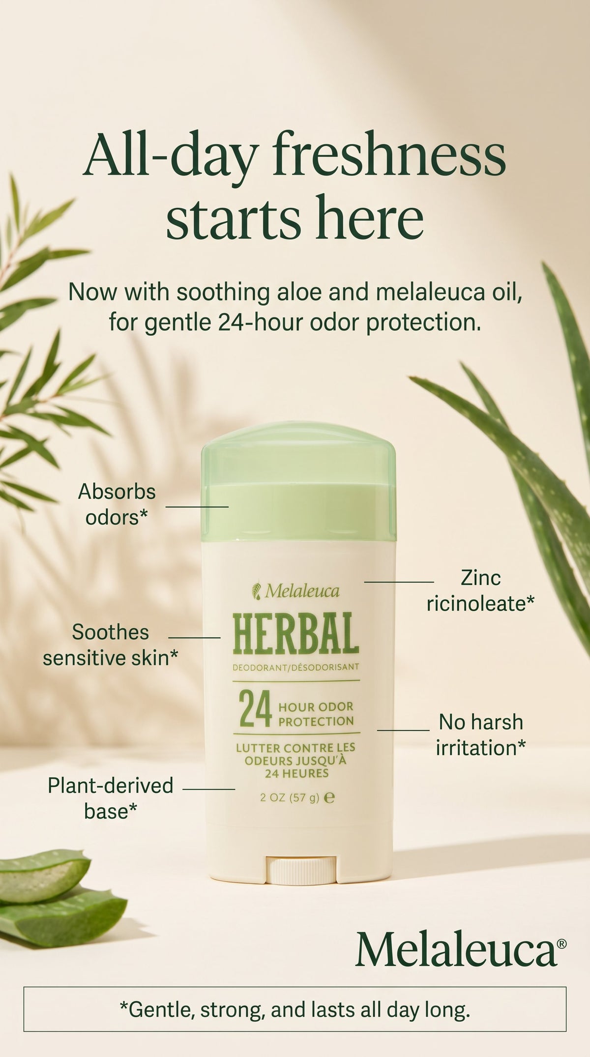 Melaleuca® Herbal Deodorant Size: 2oz