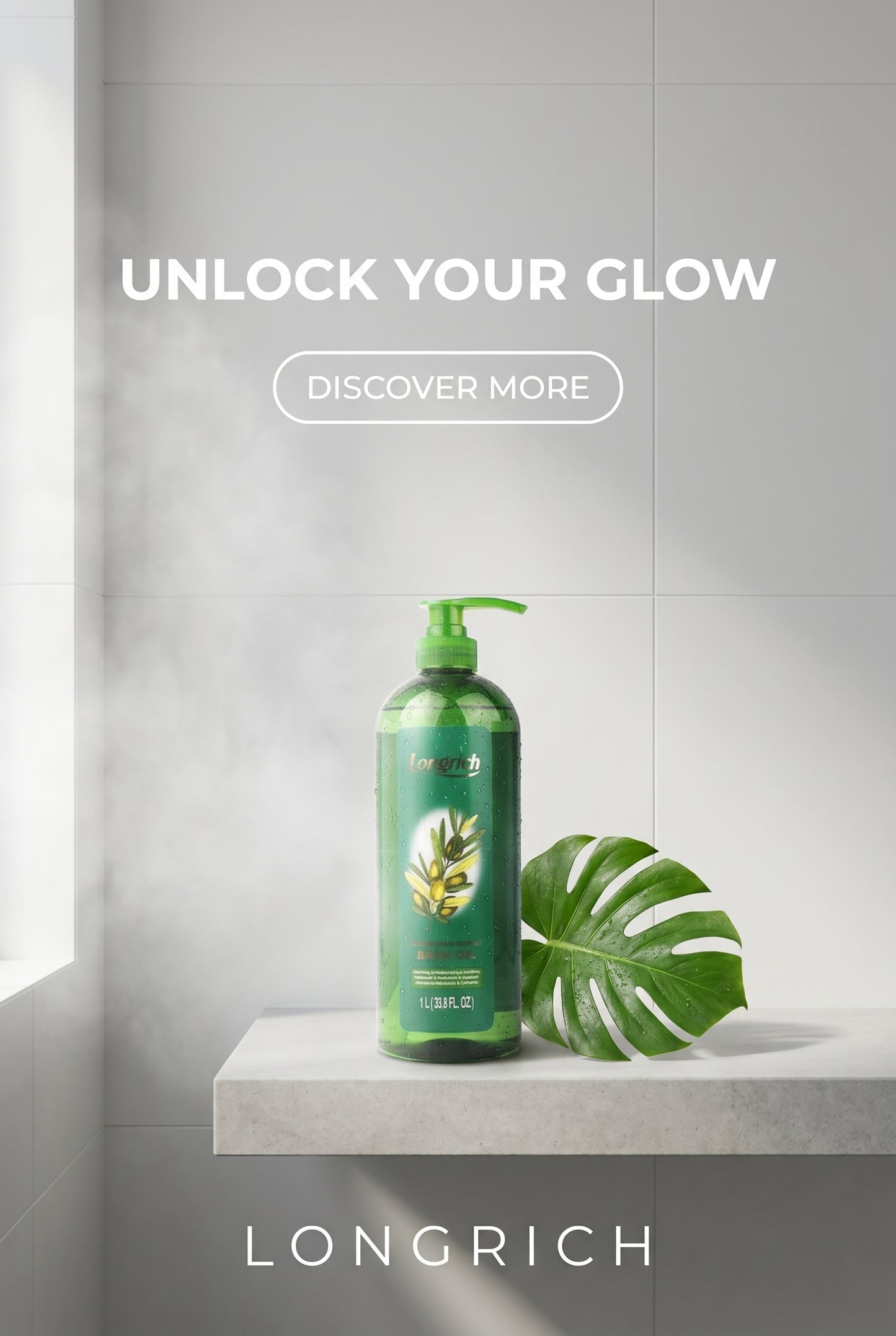 Huile de bain parfumée à l'olive dorée Longrich Huile de bain nettoyante/hydratante/apaisante