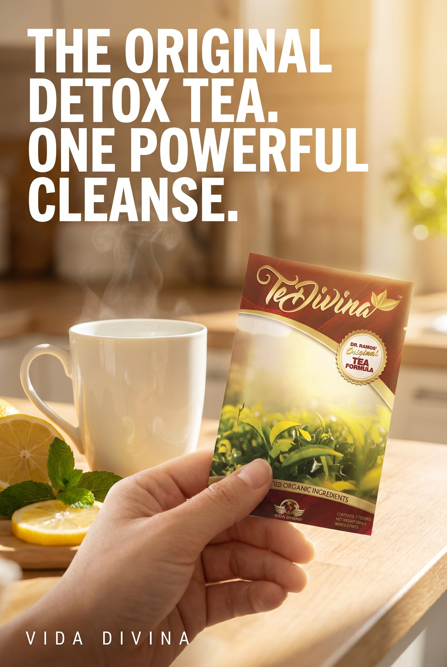Thé détox original Te Divina pour la détoxification, le nettoyage et la perte de poids 1 sachet