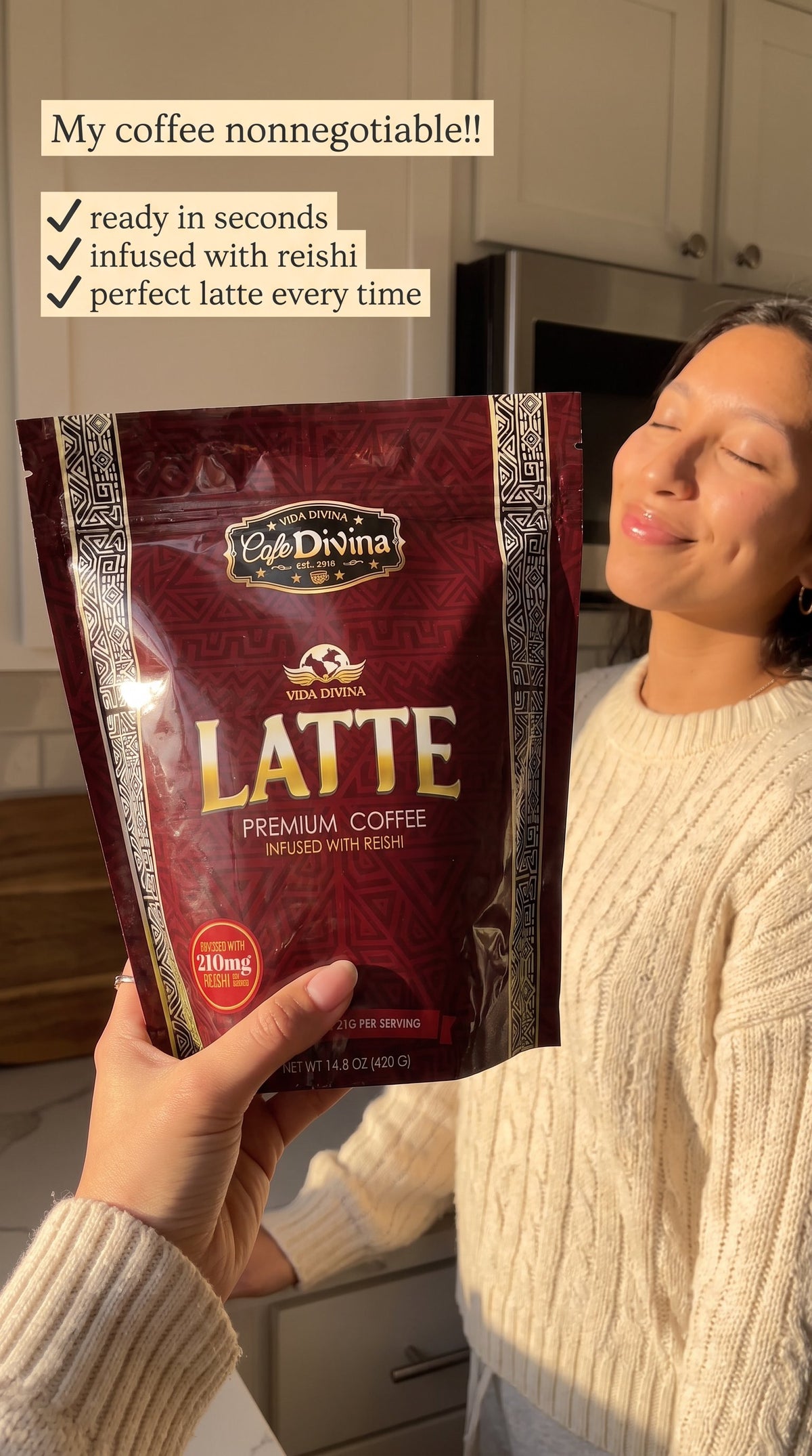 Café Premium Vida Divina Original LATTE con Reishi 20 Sobres