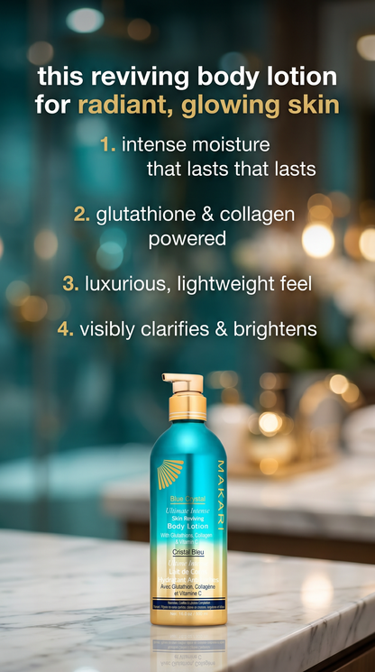 Lotion corporelle revitalisante Makari Blue Crystal 16,8 oz - Crème hydratante éclaircissante