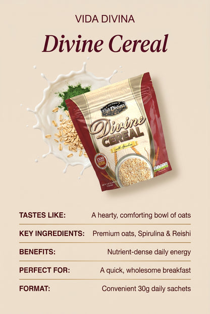 VIDA DIVINA DIVINE CEREAL avec spiruline Net Wt 30g/Sachet