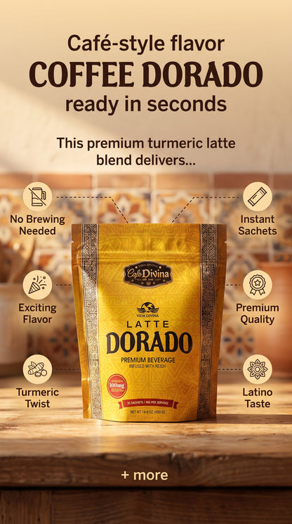 Café Dorado Latte cúrcuma - sabor latino
