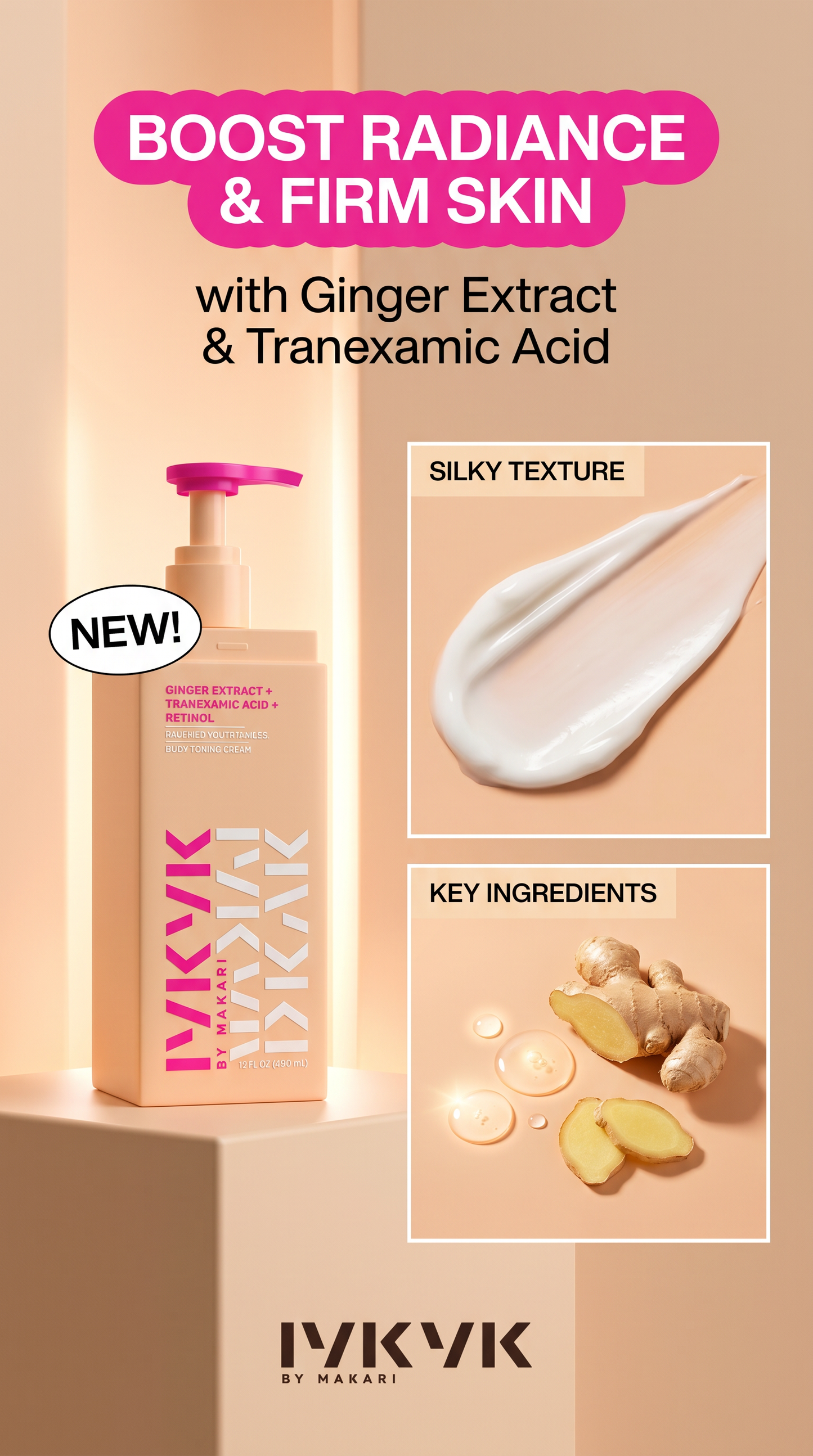 GINGER EXTRACT + TRANEXAMIC ACID + RETINOL BODY TONING CREAM - IYKYK
