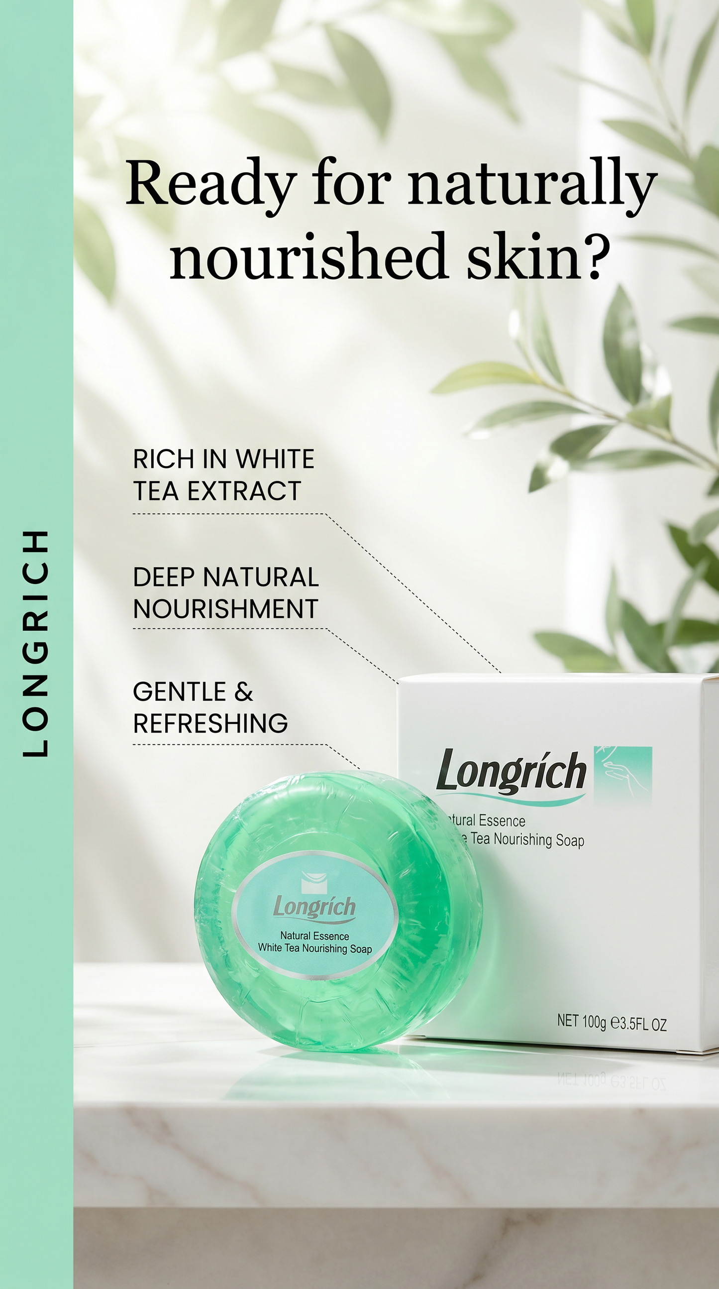 Savon nourrissant au thé blanc Longrich (essence naturelle) par Longrich