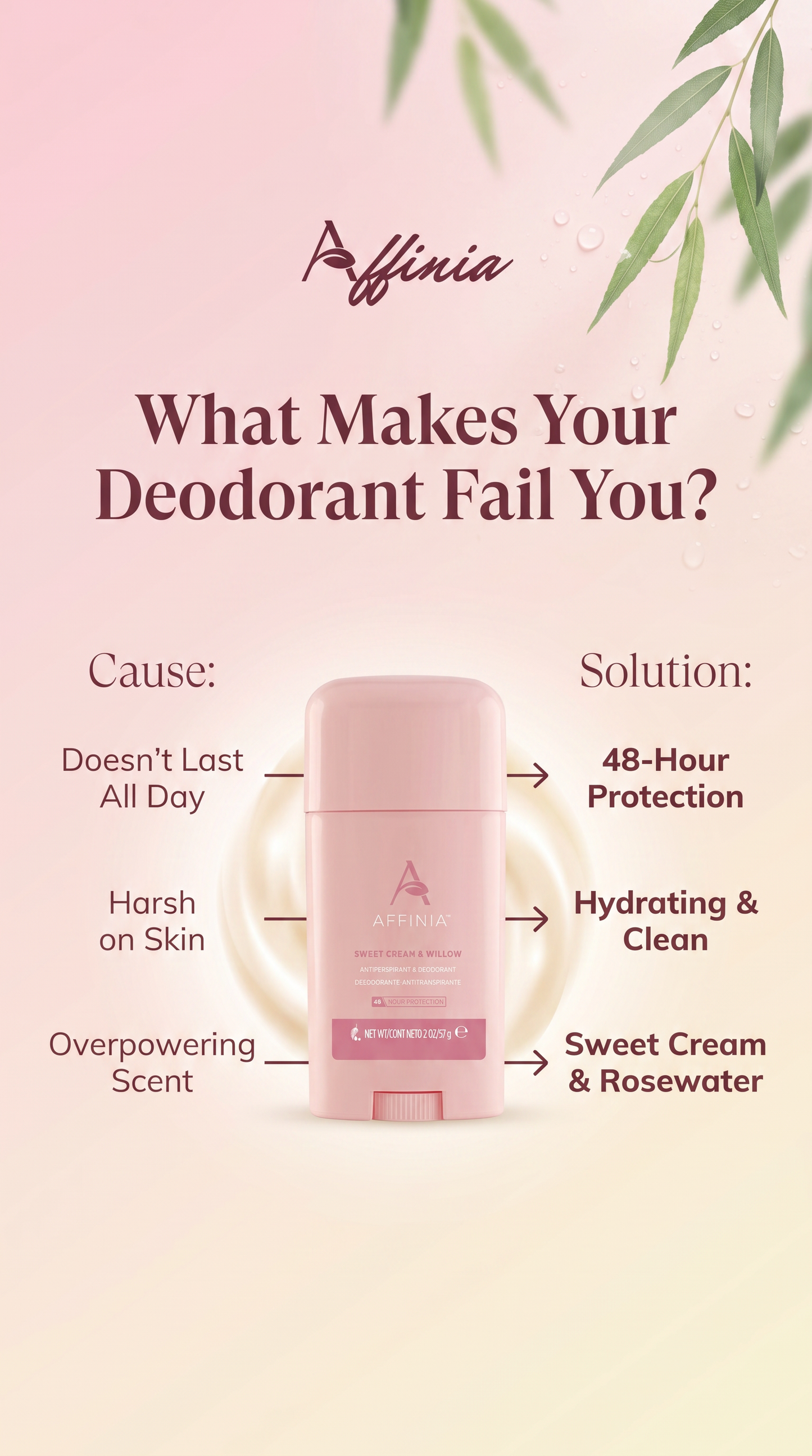 Affinia Sweet Cream and Willow Antiperspirant & Deodorant