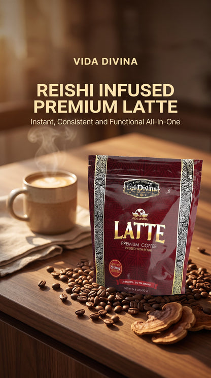 Café Premium Vida Divina Original LATTE con Reishi 20 Sobres