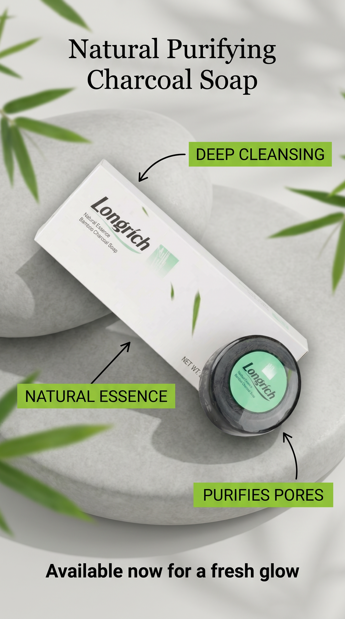 Savon au charbon de bambou Longrich Natural Essence