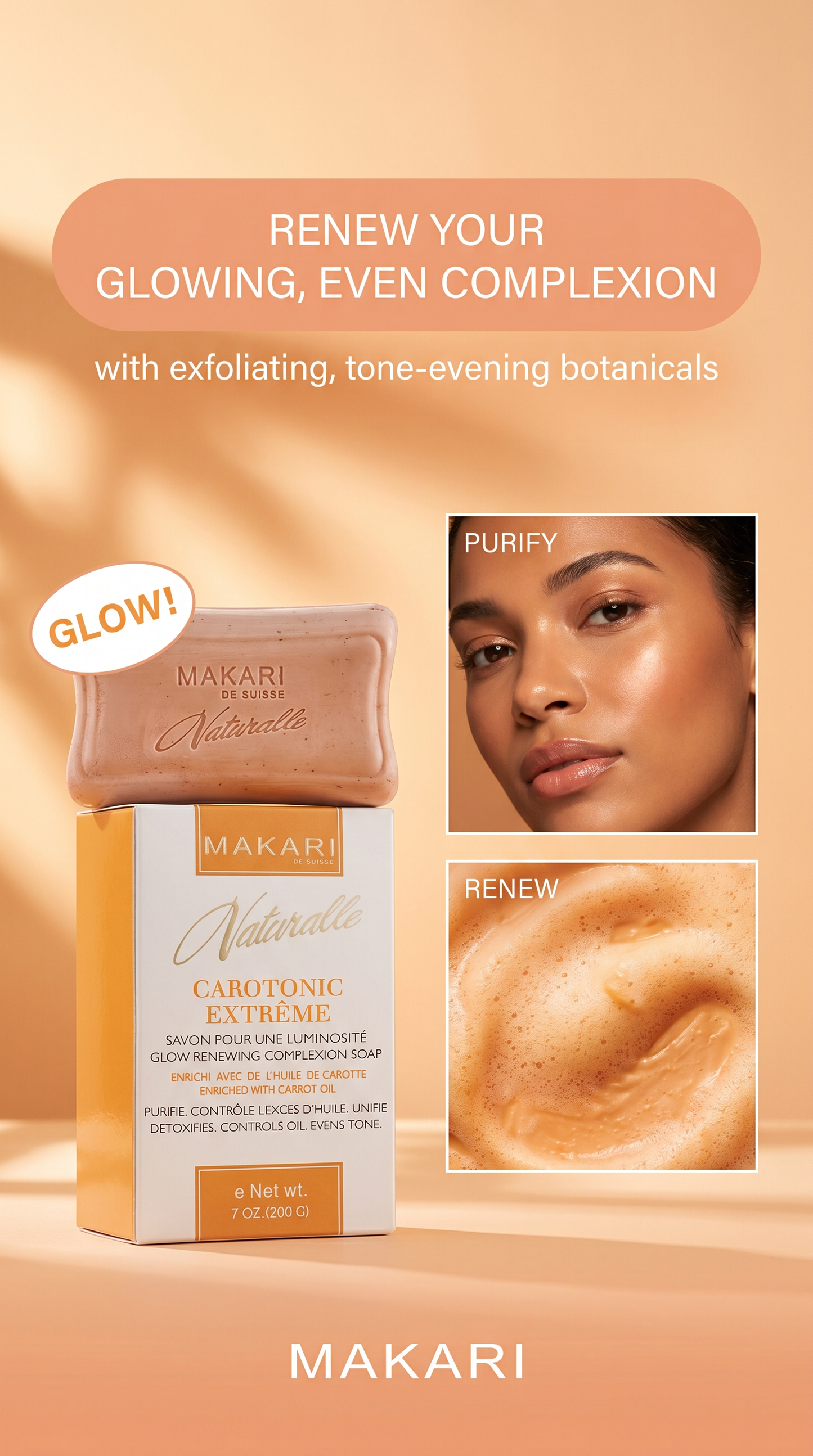 Makari Naturalle Carotonic Extreme Skin Lightening Soap 7oz. – Exfoliating Soap