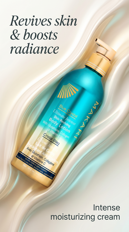 Lotion corporelle revitalisante Makari Blue Crystal 16,8 oz - Crème hydratante éclaircissante