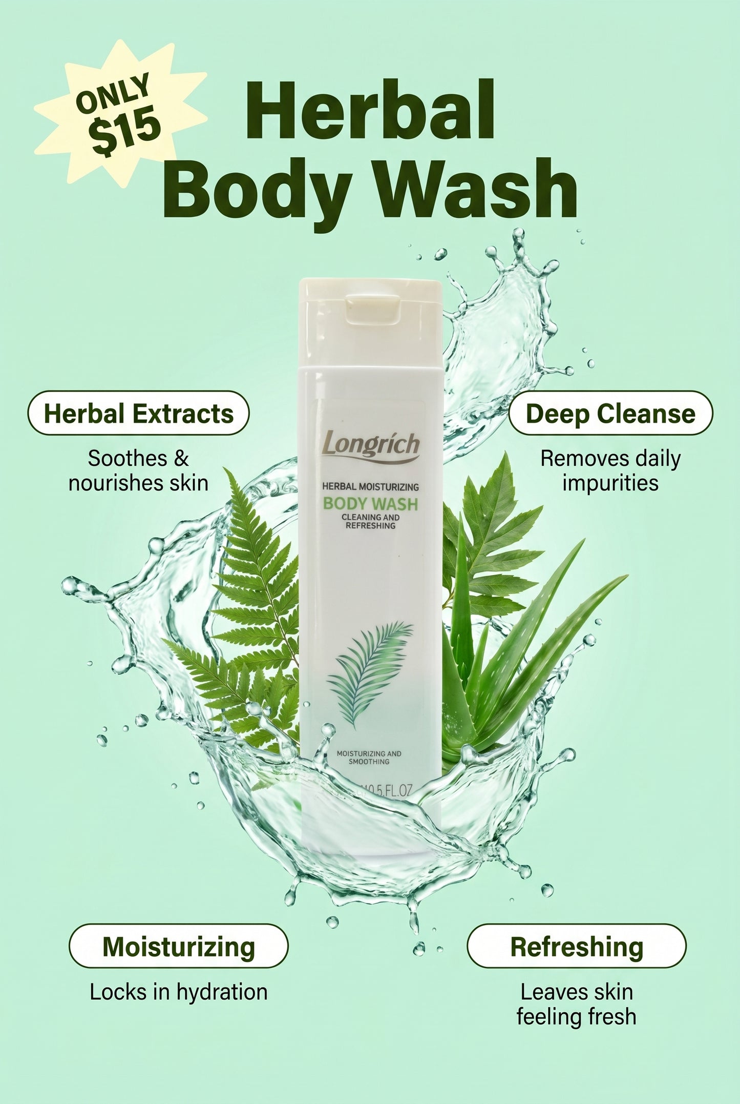 Gel douche aux herbes Longrich (300 ml)