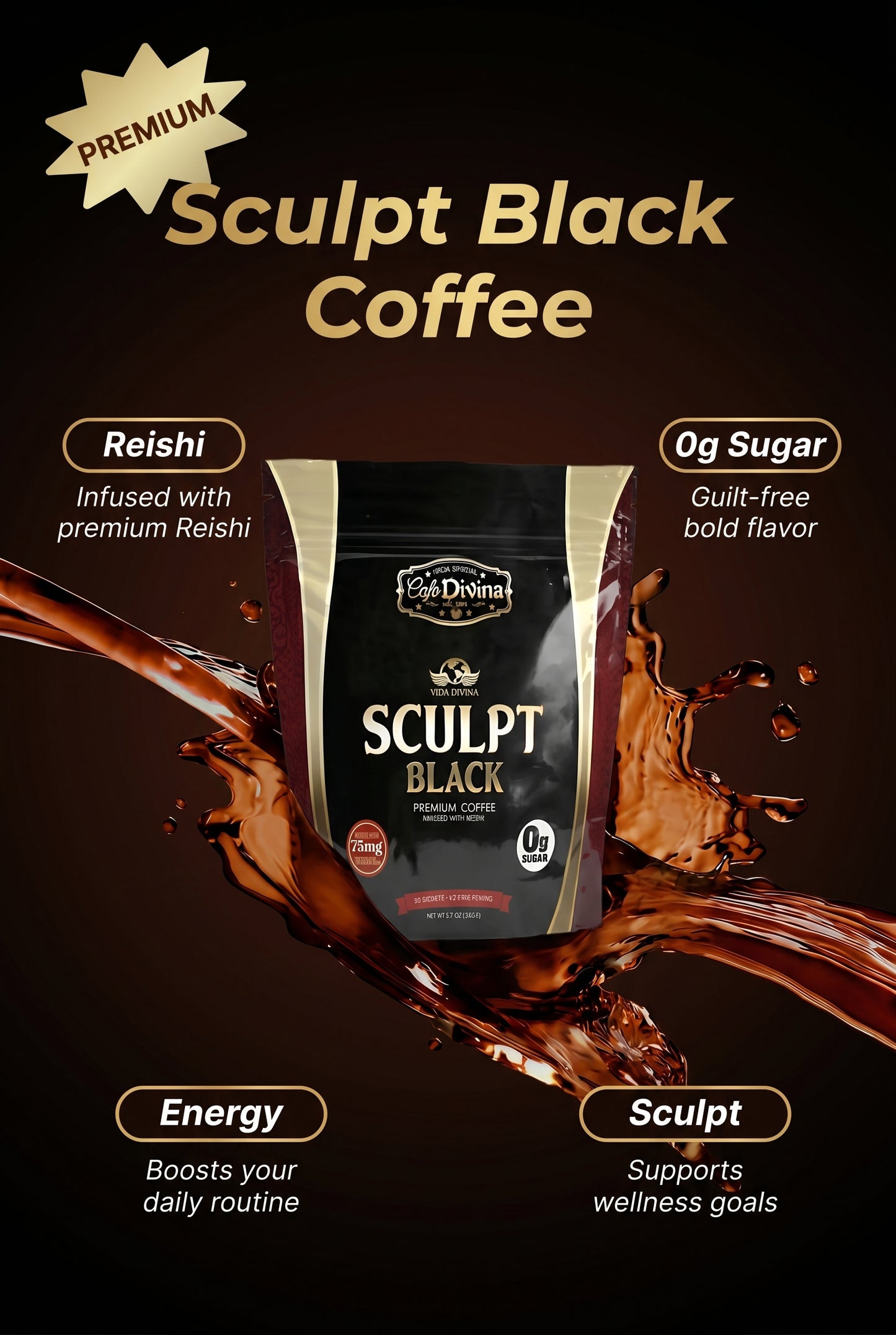 Vida Divina CAFFEE Sculp Noir CAFFE