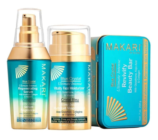 MAKARI Blue Crystal Soap Serum Moisturiser Trio (3-pc Set)