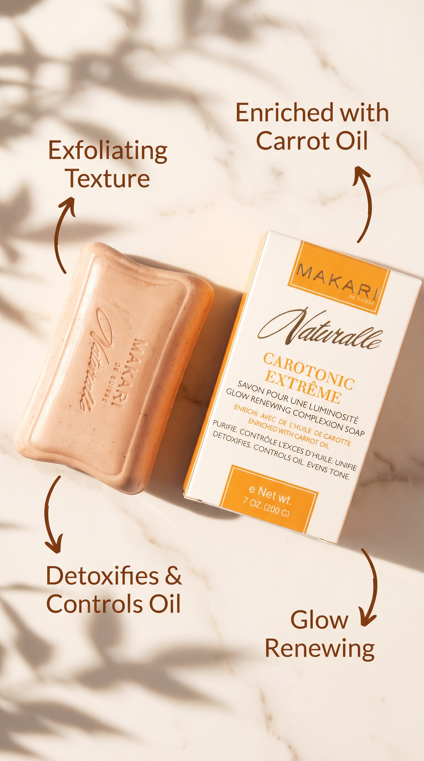 Makari Naturalle Carotonic Extreme Skin Lightening Soap 7oz. – Exfoliating Soap