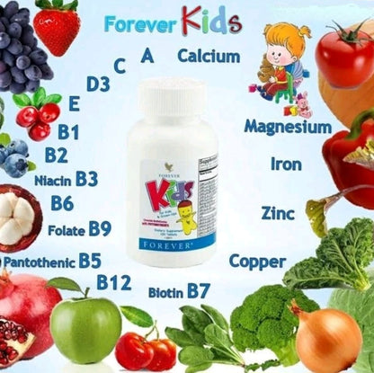 Forever Living Kids® Chewable Multivitamin - Grape Flavor for Healthy Growth and Development - No Artificial Flavors - 120 Tablets