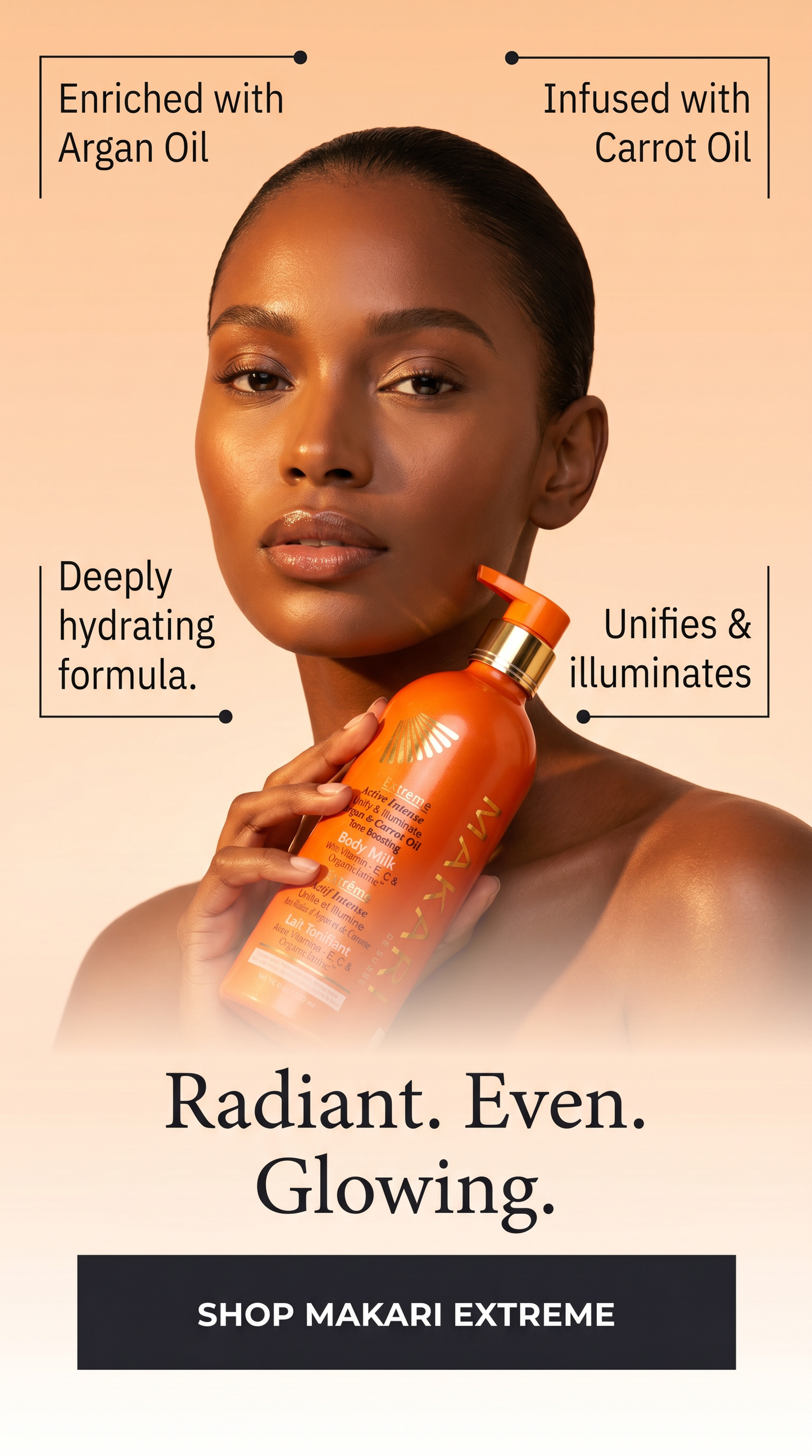 Makari Extreme Argan & Carrot Oil Tone Boosting Body Lotion
