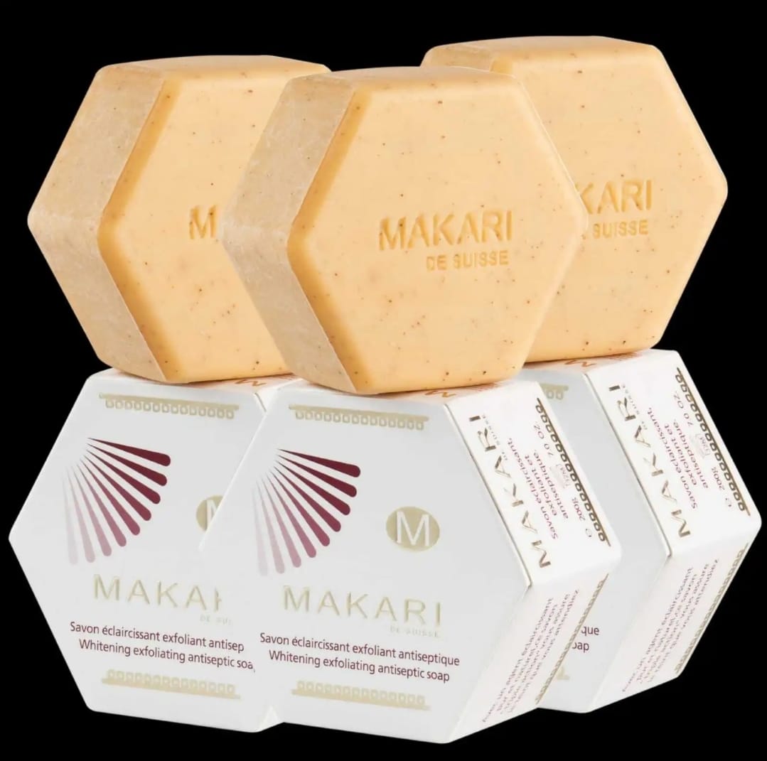 3 PACK of Makari Classic Whitening Exfoliating Antiseptic Soap 7oz.Cleansing Bar