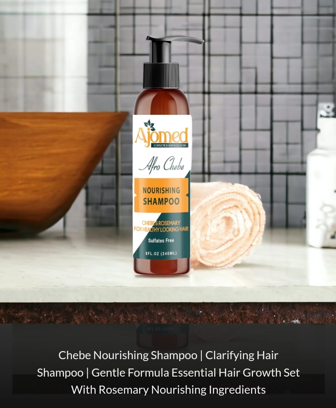 Shampoing nourrissant au romarin Chebe pour la pousse des cheveux - Shampoing pour cheveux courts ou longs, Shampoing pour hommes. Shampoing artisanal