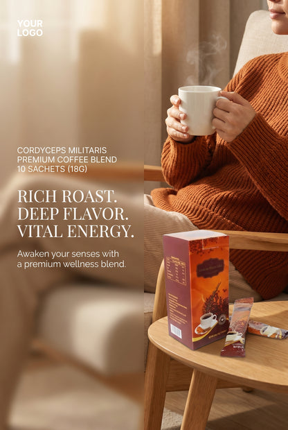 Café Longrich / Café Longrich Cordyceps Militaris (10 pièces) 18 g