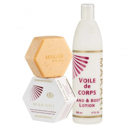 Coffret de savons et lotions pour les mains et le corps Makari Classic Voile de Corps