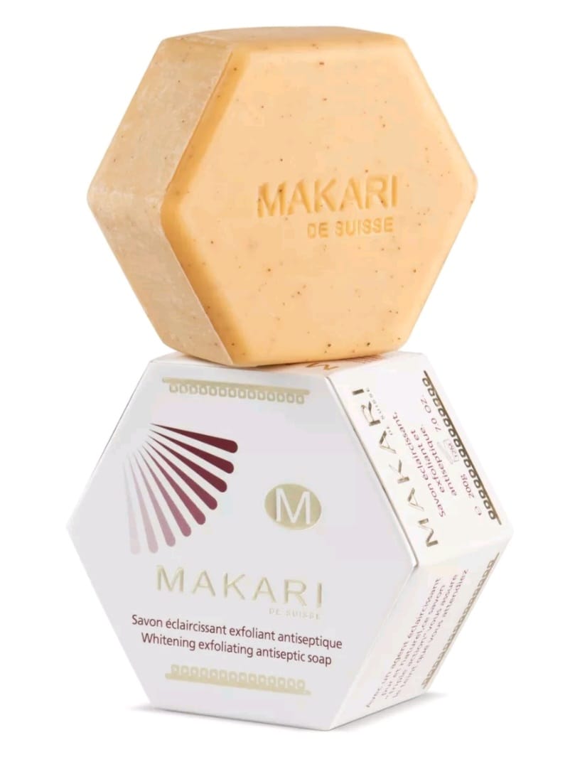 Savon exfoliant antiseptique blanchissant classique Makari 7 oz. – Barre de savon nettoyante