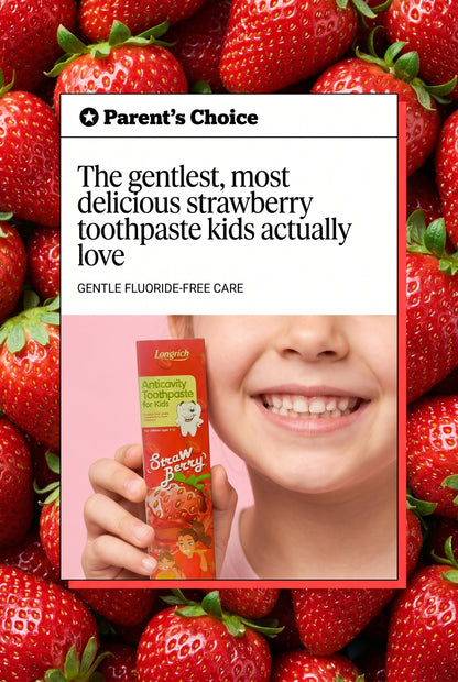 Longrich Kids Toothpaste – Strawberry Flavor 60g | Gentle Fluoride-Free Oral Car