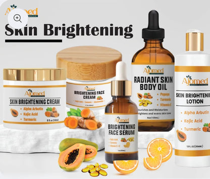 AJOMED Cosmetics and Wellness
Kojic Acid & Turmeric Brightening Neck Face Cream with Alpha Arbutin, Niacinamide and Papaya. Handmade Face cream