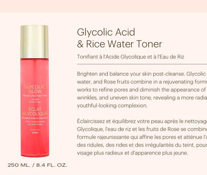 Coffret cadeau tonique à l'acide glycolique et à l'eau de riz Makari avec gommage exfoliant Pure Radiance
