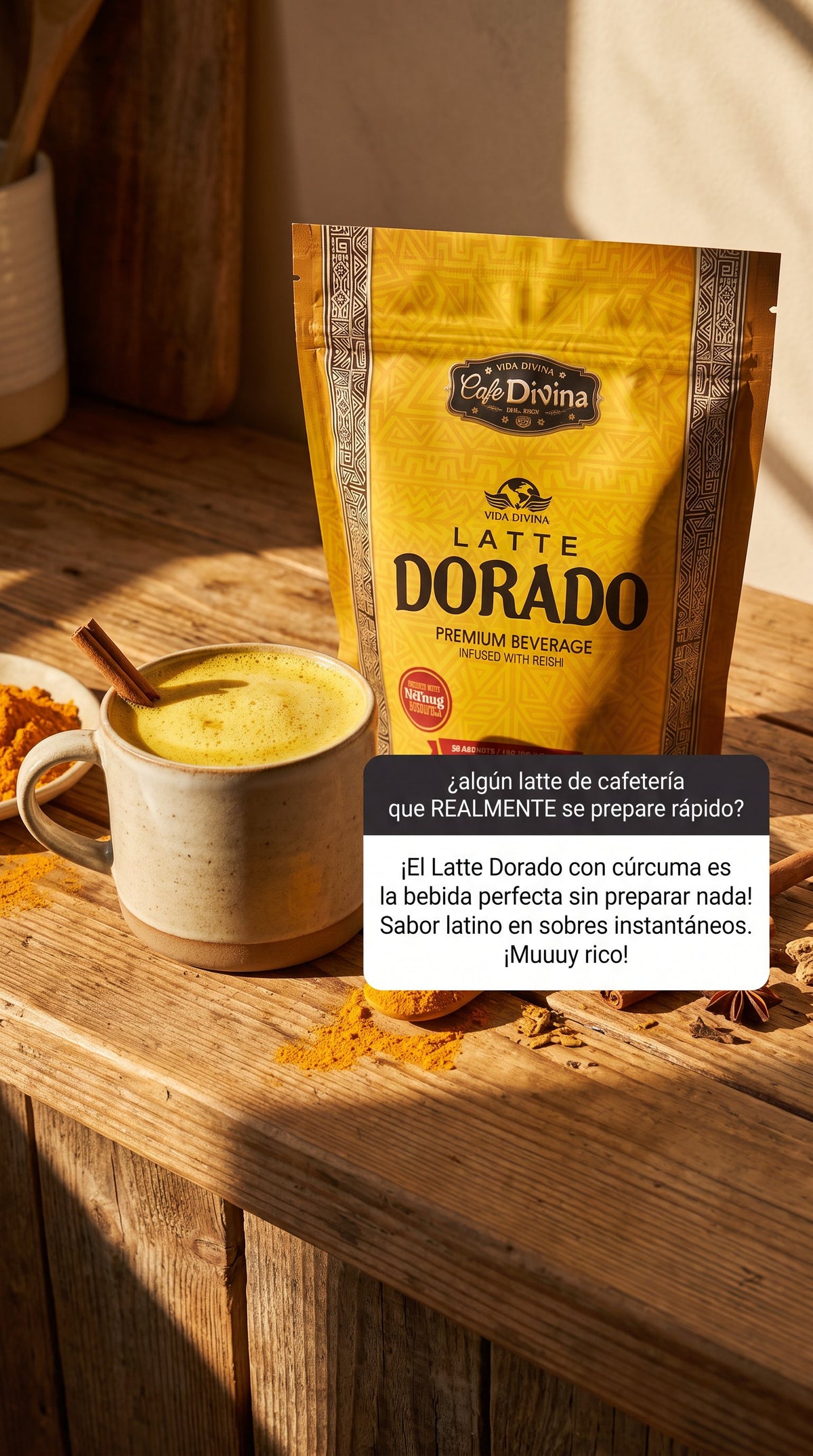 Café Dorado Latte cúrcuma - sabor latino