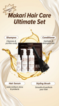 Makari Hair Set Including Shampoo + Conditioner + Serum + Hair Brush
