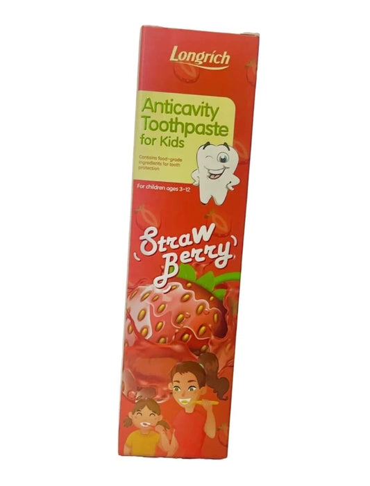Longrich Kids Toothpaste – Strawberry Flavor 60g | Gentle Fluoride-Free Oral Car