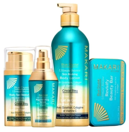 Makari Blue Crystal Reviving - Crème hydratante éclair, lotion, coffret cadeau