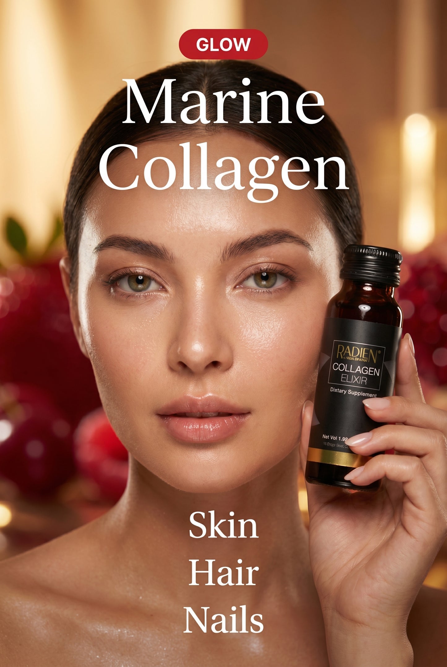 Vida Divina Regenerative Skin Science Marine Collagen – 10 Bottle Pack (Red Fruit Flavor)