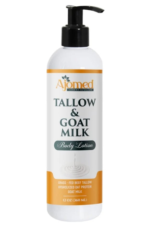 Grass Fed Beef Tallow & Goat Milk Lotion- Handmade organic tallow body lotion