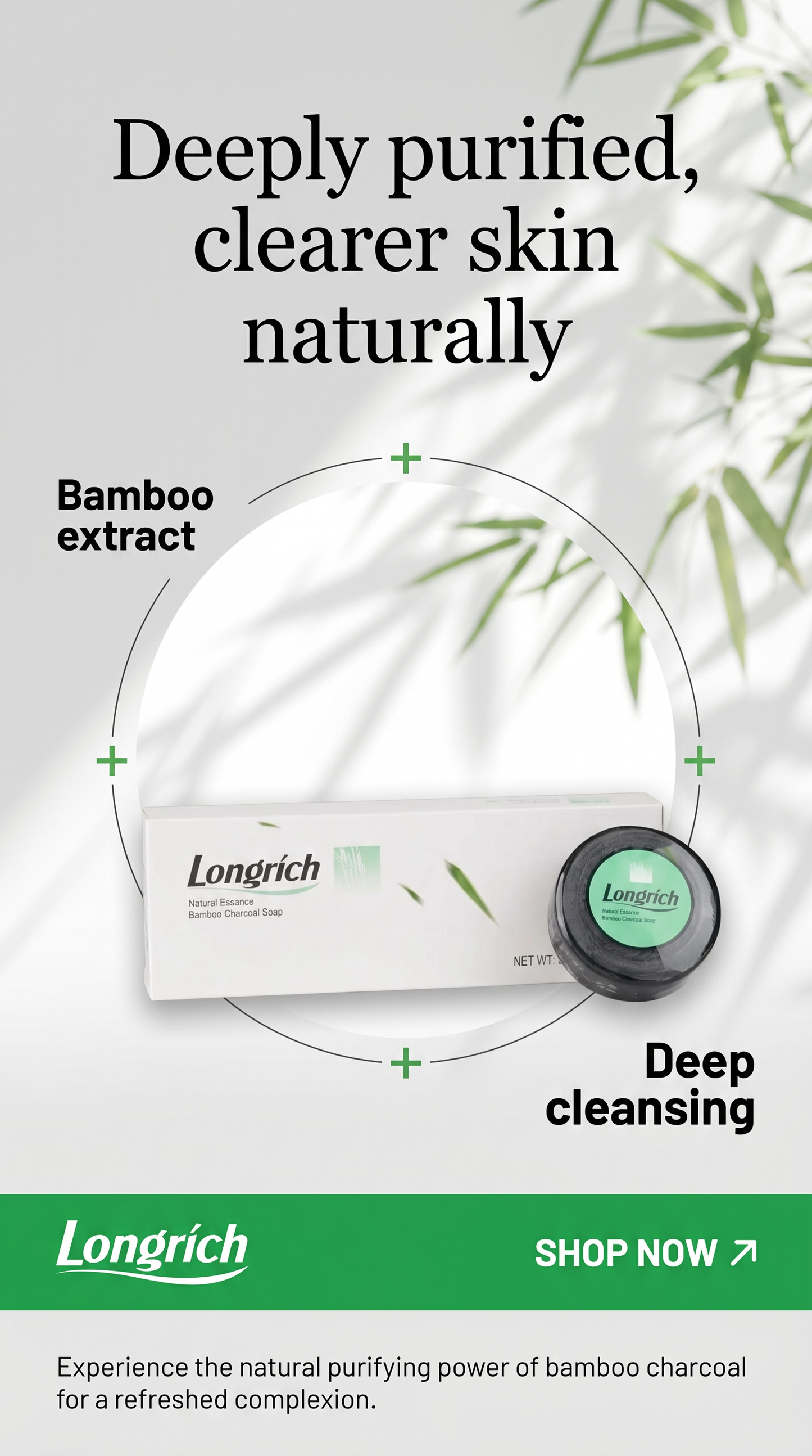 Savon au charbon de bambou Longrich Natural Essence