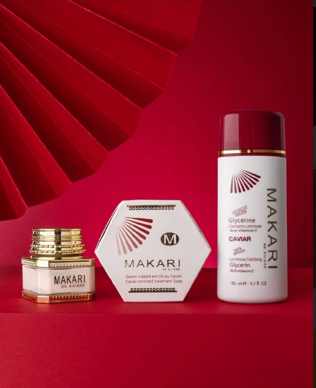 Makari Caviar 3-pcs Set Natural Caviar Skincare for Anti-Aging and Brightening