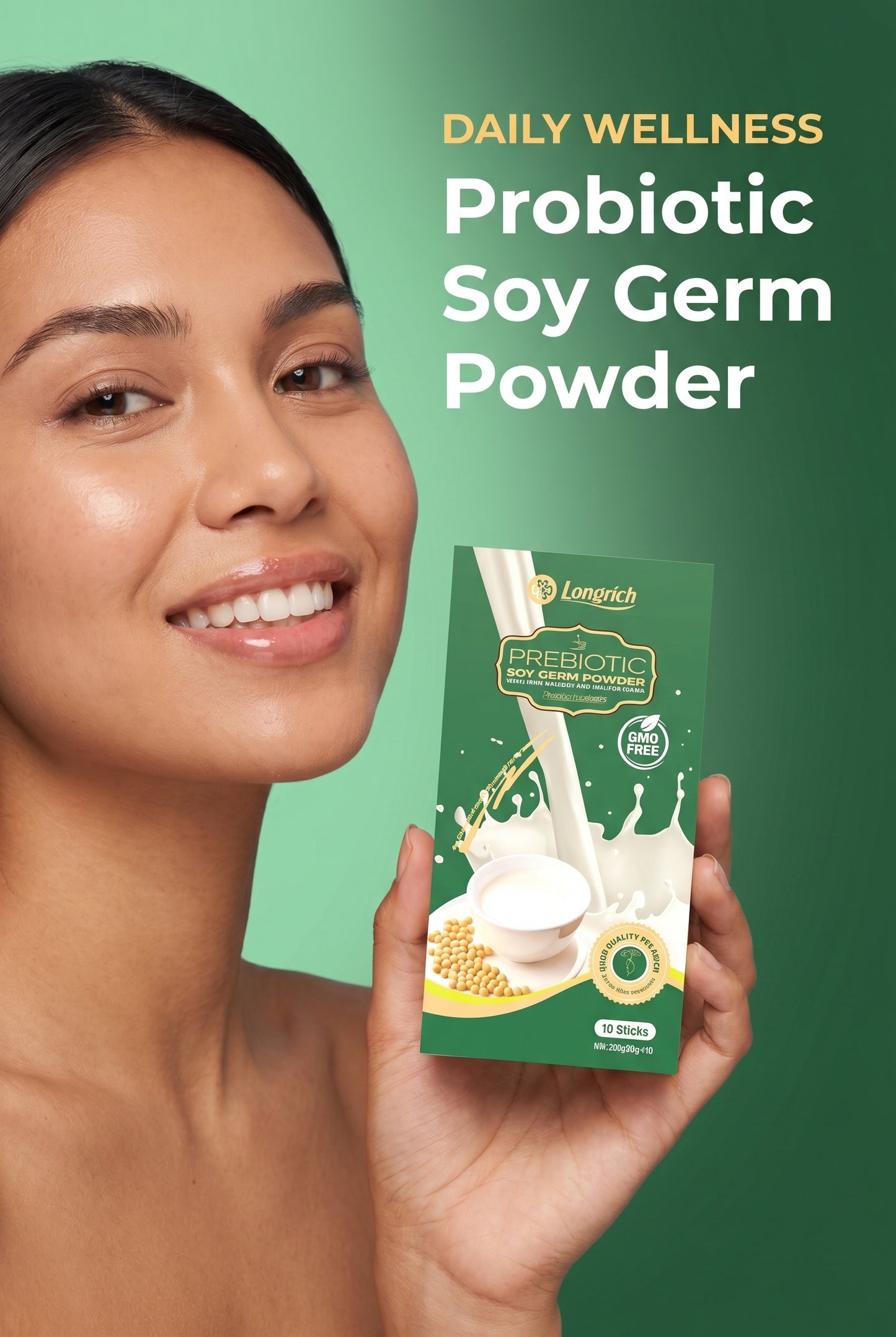 Longrich Prebiotic Soy Germ With Calcium and Multivitamins 10 Sticks 20g
