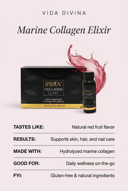Vida Divina Regenerative Skin Science Marine Collagen – 10 Bottle Pack (Red Fruit Flavor)