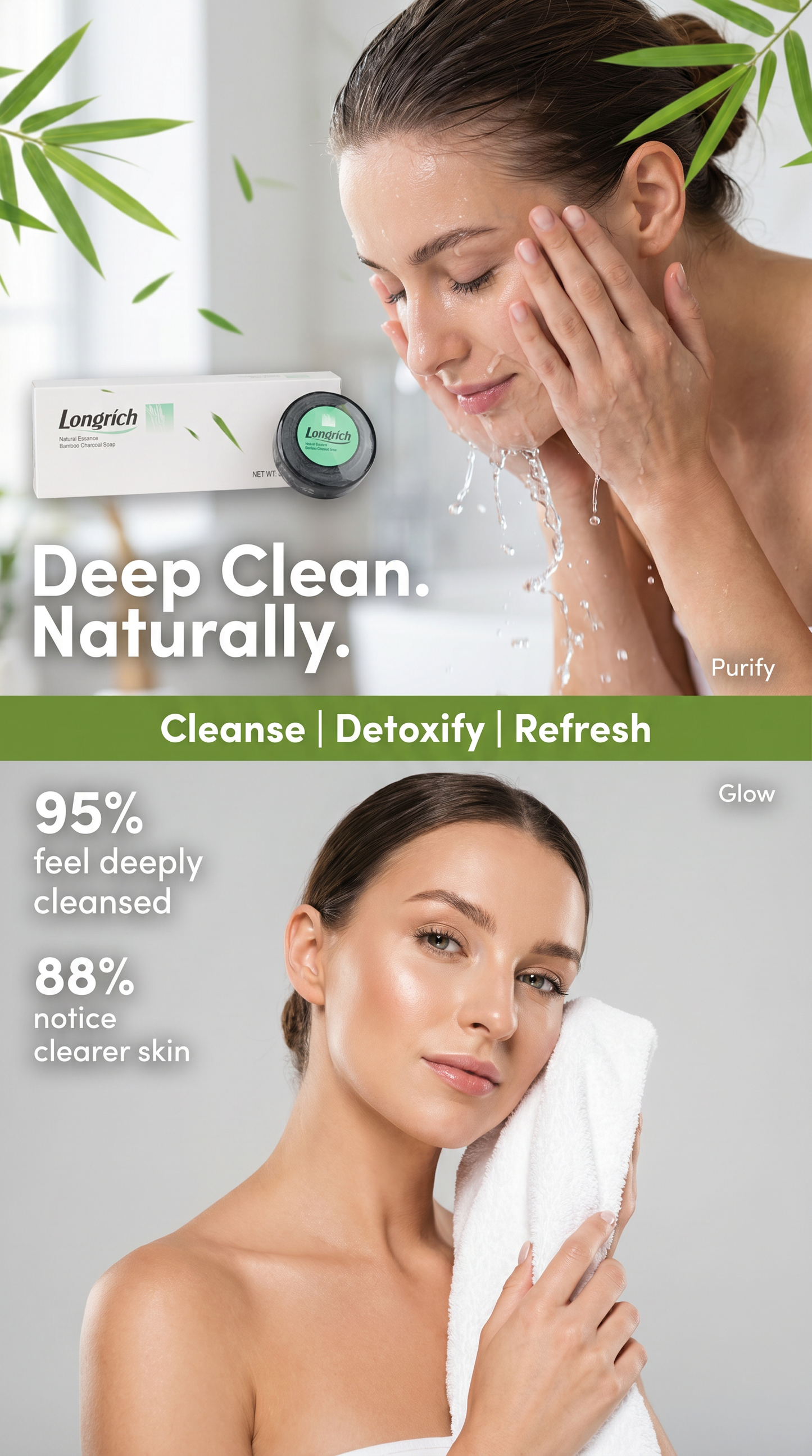 Savon au charbon de bambou Longrich Natural Essence