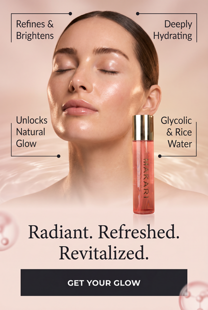 Coffret cadeau tonique à l'acide glycolique et à l'eau de riz Makari avec gommage exfoliant Pure Radiance
