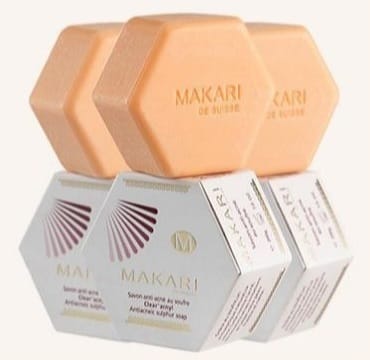 Ensemble de 3 pièces Makari - Barre de savon au soufre classique - 7 oz - Visage et corps anti-acné - NOUVEAU