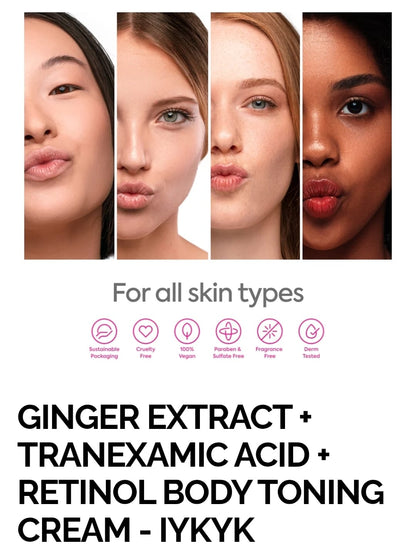 GINGER EXTRACT + TRANEXAMIC ACID + RETINOL BODY TONING CREAM - IYKYK