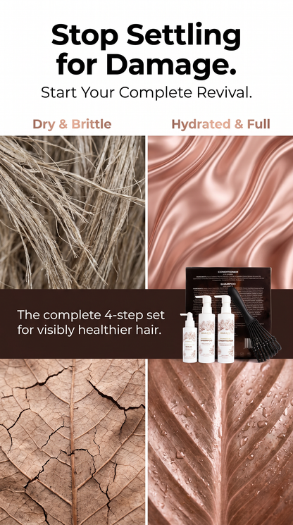Makari Hair Set Including Shampoo + Conditioner + Serum + Hair Brush